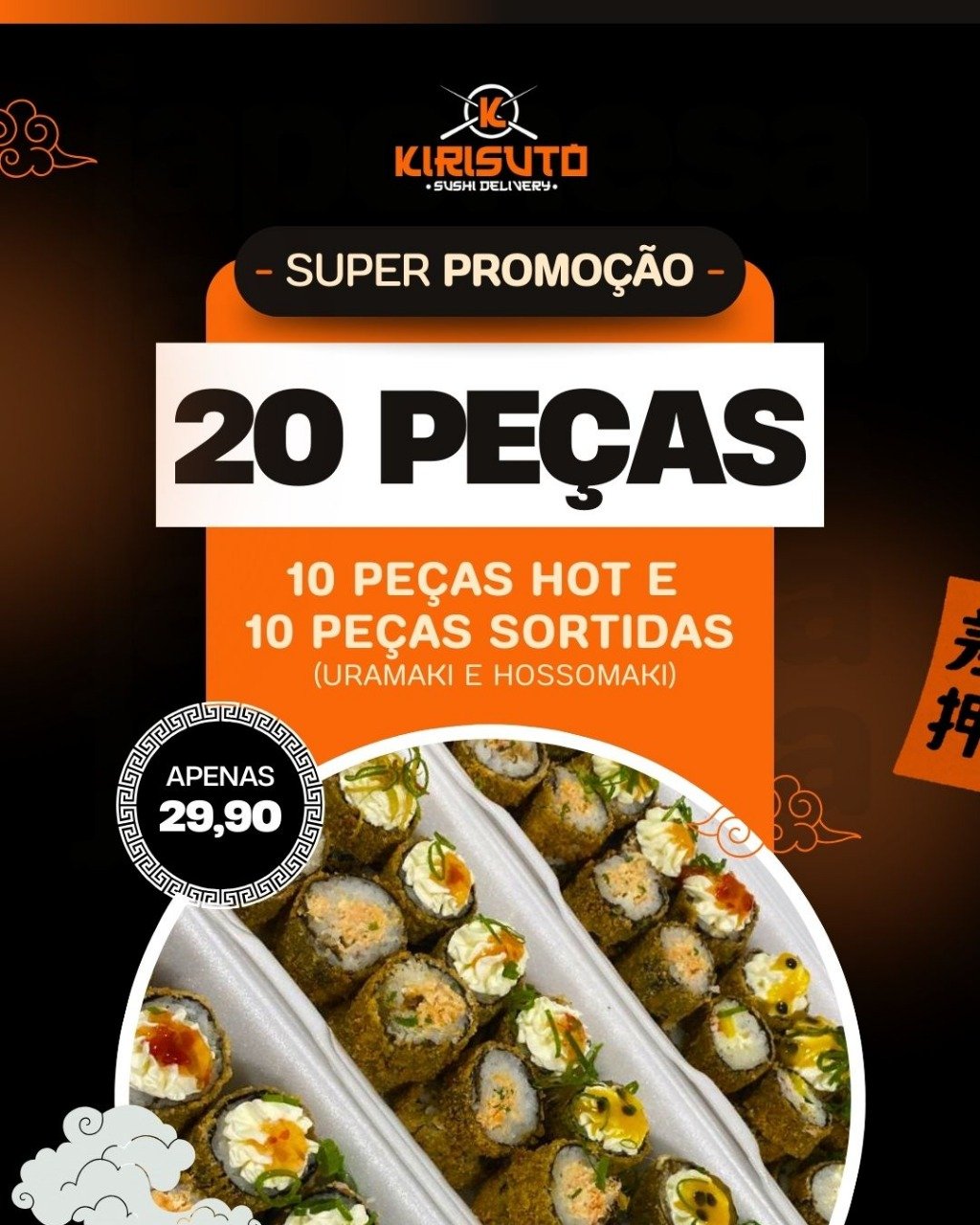 20 Peças ( 10 Hot e 10 Cruas)